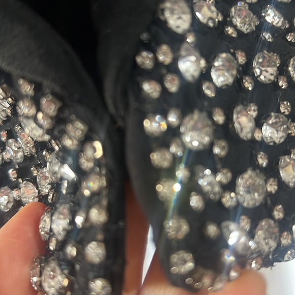 $995 Alice + Olivia Womens Solid Black Crystal Collar Long Sleeve Jacket Size M - Picture 7 of 8